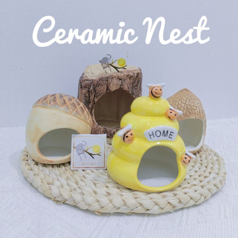 Ceramic nest hamster shelter beehive cute ceramic nest hamster ceramic house hamster cooling small pet dwarf hamster