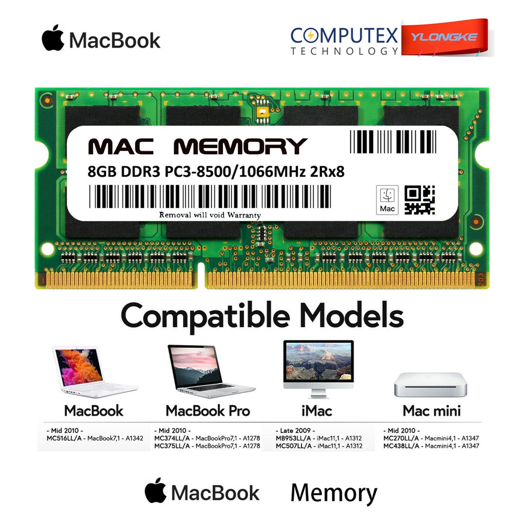 8GB PC3-8500 DDR3 1066 MHz SODIMM Memory RAM for APPLE MacBook Pro iMac