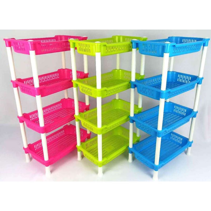 Food Prep rak susun pakaian barang dapur Plastik Plastic rack Shelf almari letak baju pinggan mangkuk organizer kitch...