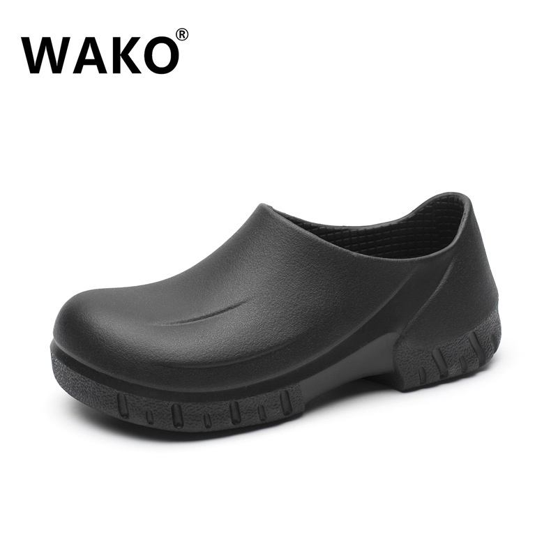 WAKO Men's Chef Shoes Anti-Slip Safety Waterproof Oil-Proof Wear-Resistant Back Kitchen Work Food Factory W