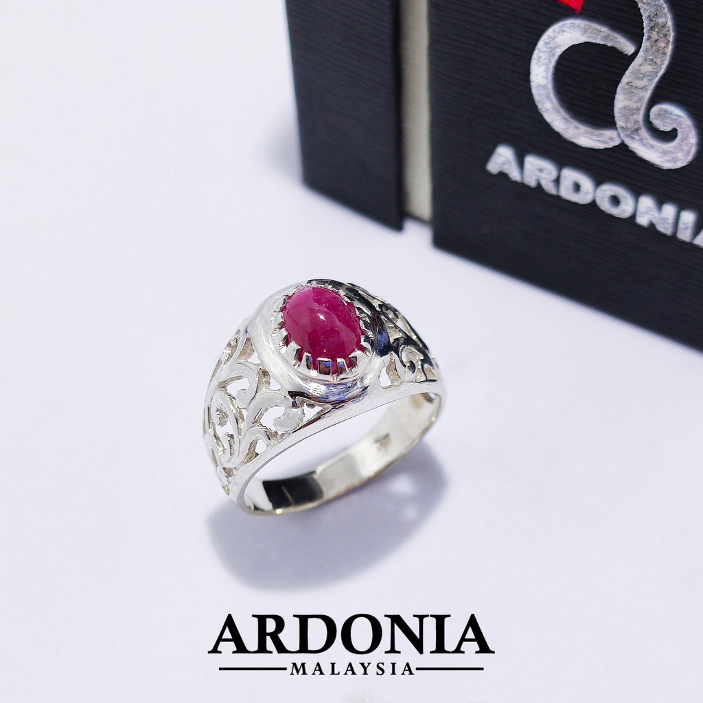 READY STOCK Cincin Original Emerald Ruby Perak Lelaki 