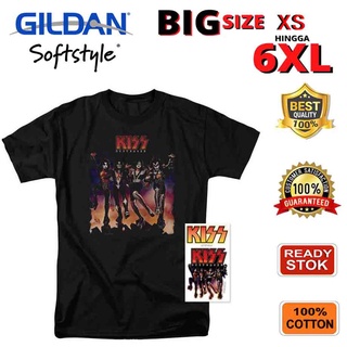 xs-6xl Plus Size Men Tshirt Kiss & Exclusive Sticker Other Album Variations Glitter Black Gildan Cotton Tees