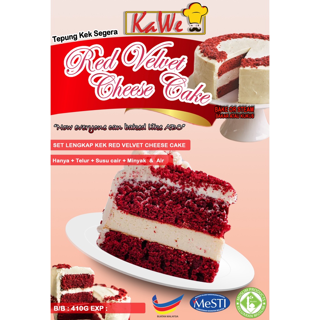 SET LENGKAP SIAP TOPPING] TEPUNG KEK SEGERA RED VELVET CHEESE LELEH VIRAL /  PREMIX INSTANT CAKE POWDER | Shopee Malaysia