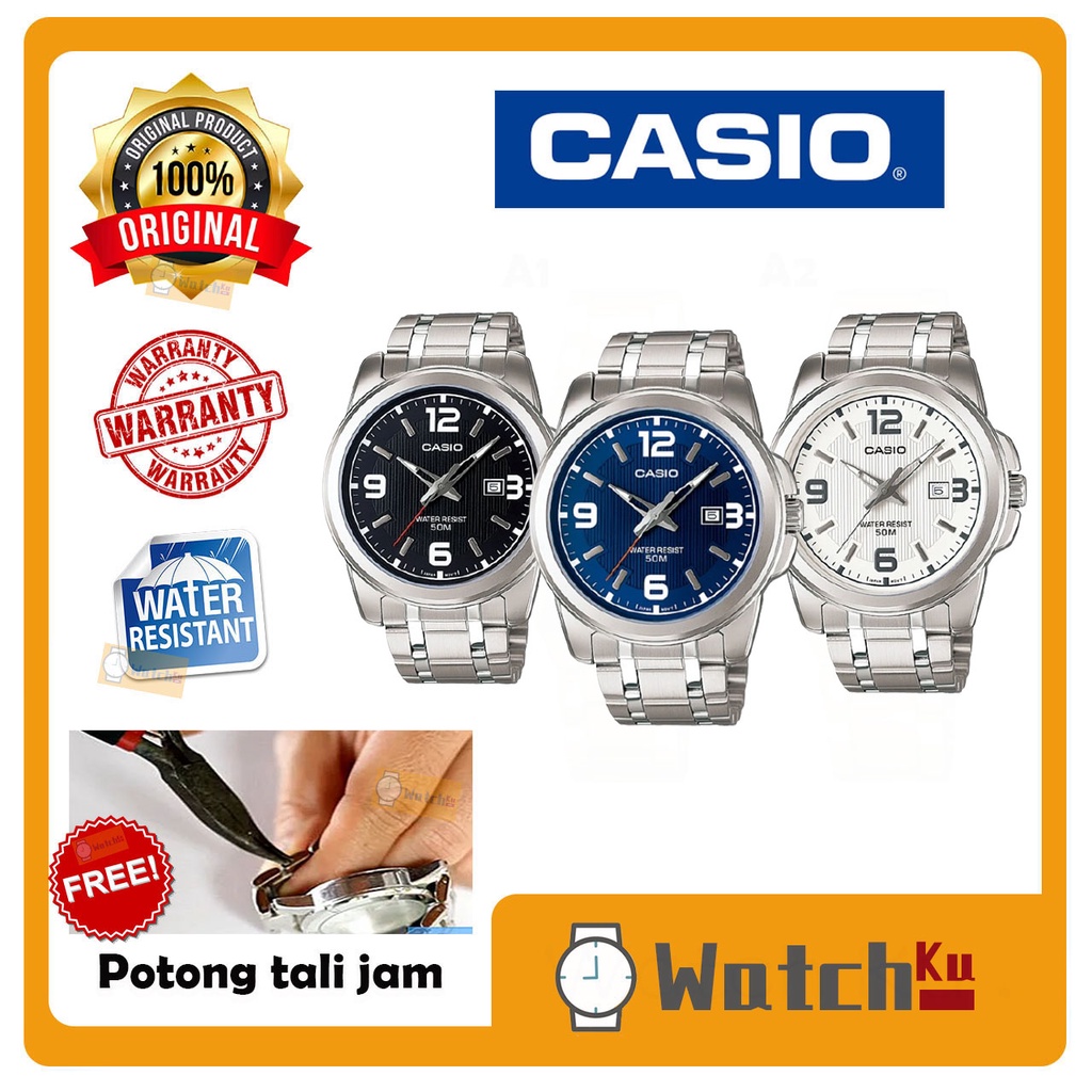 [100% ORIGINAL] Casio MTP-1314D Men Analogue Stainless Steel MTP-1314D ...