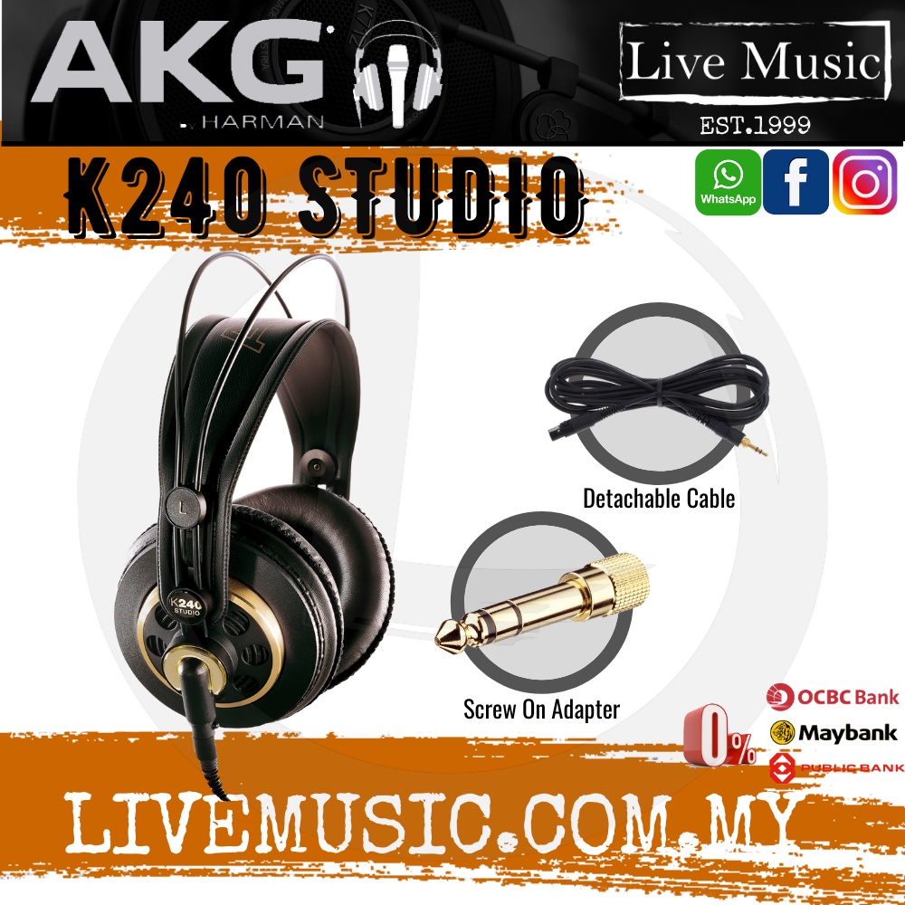 AKG K240 Studio Semi-open Pro Studio Headphones (K-240 / K 240) | Shopee  Malaysia