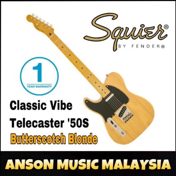 Squier Classic Vibe 50s Telecaster Left Handed Electric Guitar Maple Fb Butterscotch Blonde Shopee Malaysia
