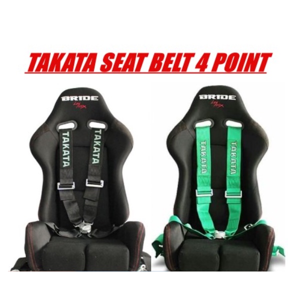 TAKATA 4 Point bucket Seat Belt Green / Black Shopee Malaysia