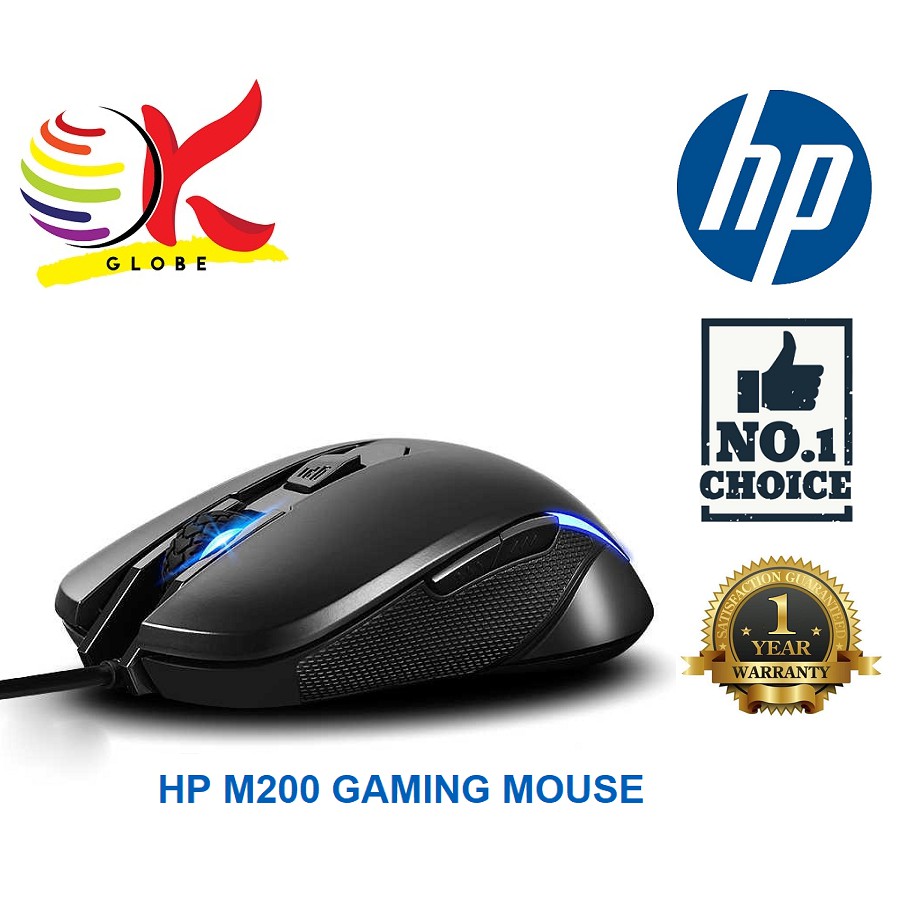 HP M200 USB WIRED OPTICAL SENSOR GAMING MOUSE 6 BUTTONS & ADJUSTABLE