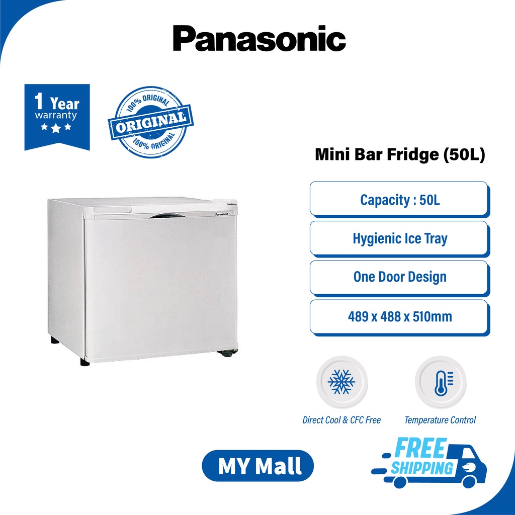 PANASONIC NRAE51SH MINI BAR FRIDGE (50L) NRAE51SHMY Direct Cool & CFC Free, Hygienic Ice Tray