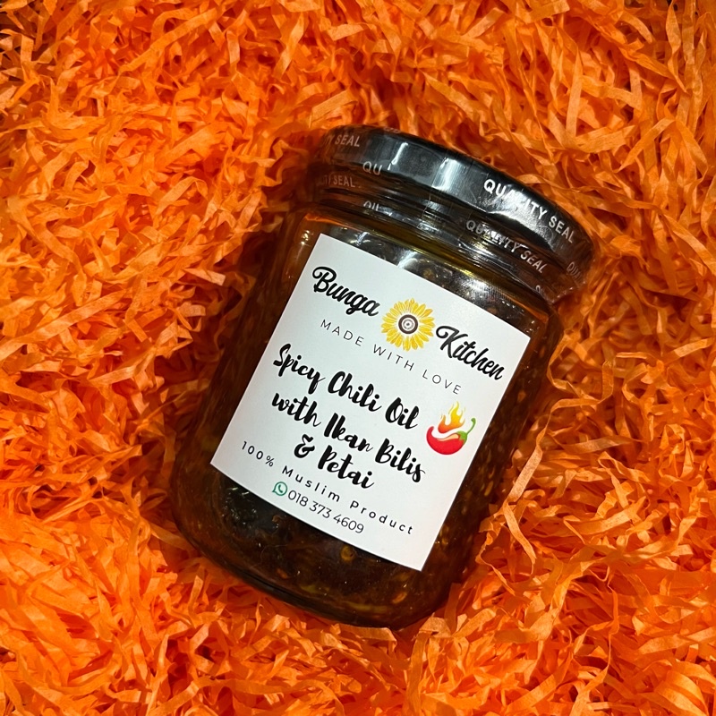 spicy chili oil with ikan bilis & petai