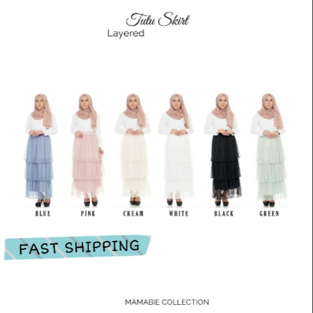 Layered Tutu Skirt Full Lining | Long Skirt | Bertingkat | Shopee Malaysia