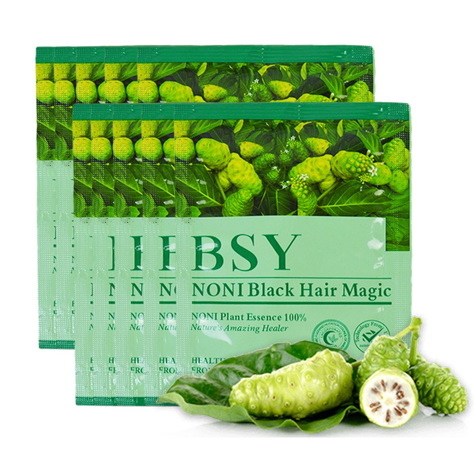 10 Packet Bsy Noni Black Hair Magic Hair Colour Shopee Malaysia