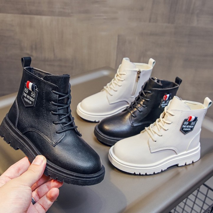 High Neck Leather Shoes For Girls And Boys Simply Korean Style Design Shopee Malaysia