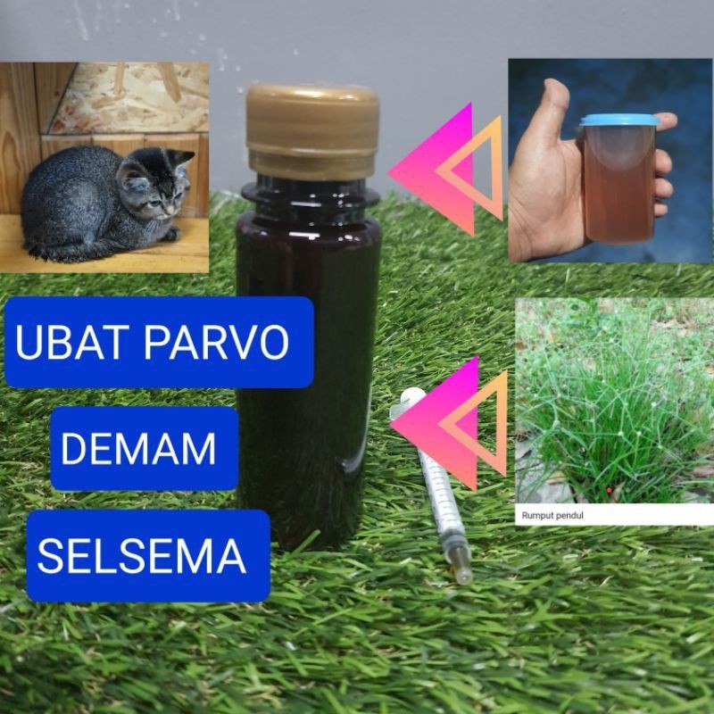 Ubat Virus parvo Untuk kucing 70ml. (Air rebusan rumput helikopter)