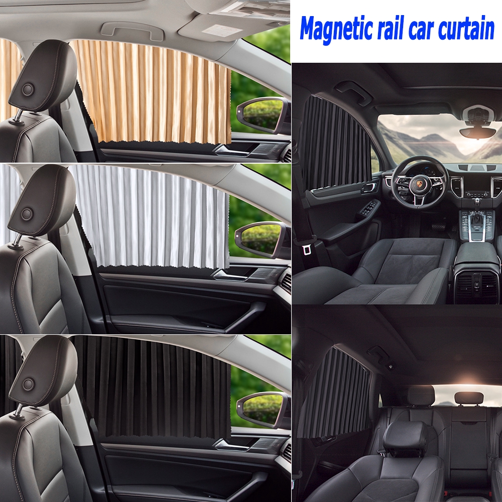 Ready Stock 2/4PCS Set Car Curtain Track Sunshade Cloth