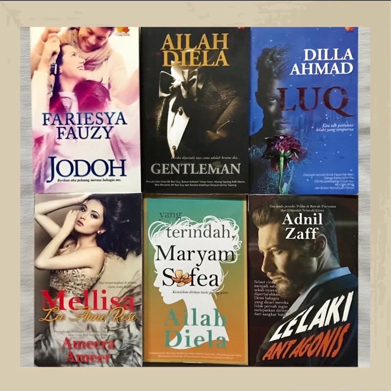 NOVEL MELAYU AILAH DIELA ADNIL ZAFF AMEERA AMEER JODOH GENTLEMAN DILLA AHMAD LUQ LELAKI ANTAGONIS MELLISA LE LE ANN ROSE