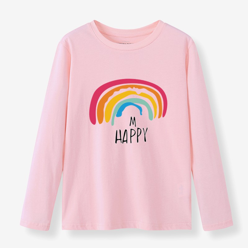 Cartoon Happy rainbow girl shirt 