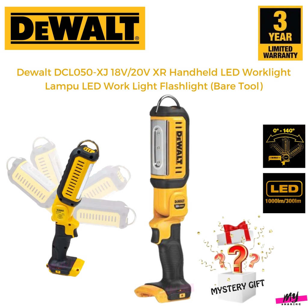 DEWALT DCL050XJ 18V/20V XR Handheld LED Worklight Lampu LED Work Light