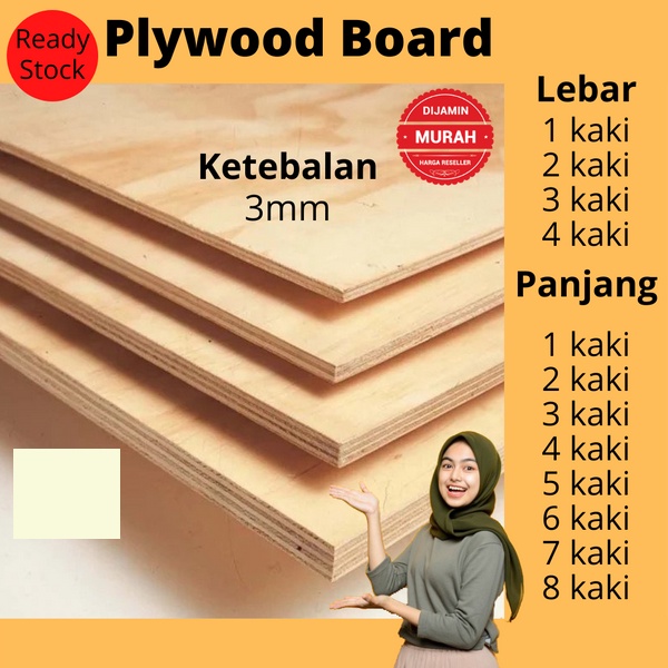 (WWY) Plywood ALL Size Papan Lapis Papan Kayu Kayu Papan