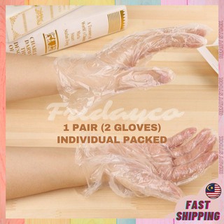 Disposable Gloves Individual/Single/Convenient Pack Sarung Tangan Plastic Makanan Party Restaurant Kenduri一次性卫生高品质防疫塑料手套