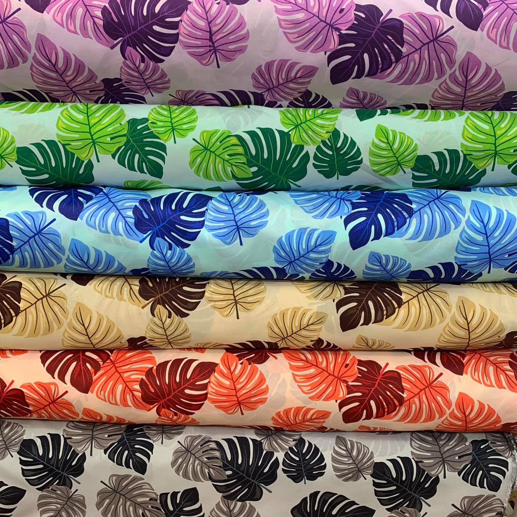 Monstera Leaf Printed Fabric 100 Polyester Width 64