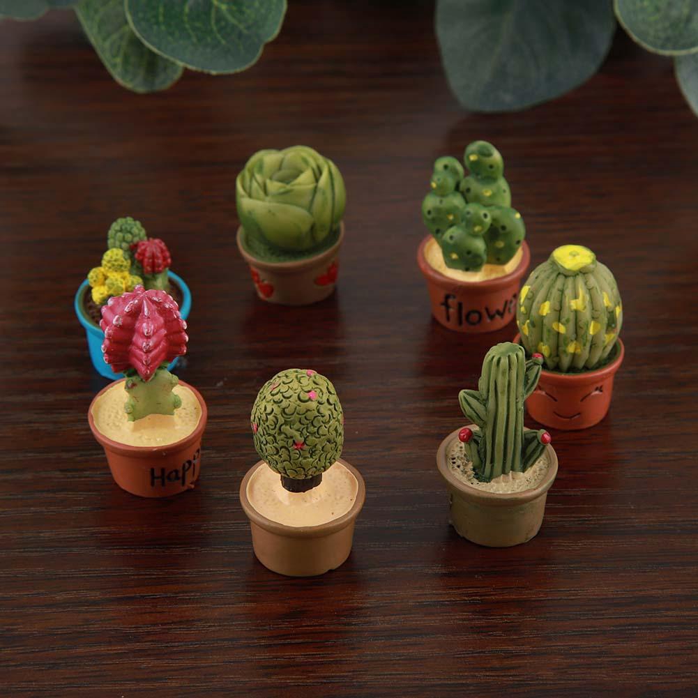 Tiny Cactus Miniature Succulent Plants Pot Dollhouse Decoration