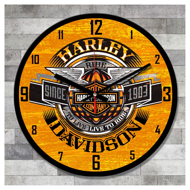 Vintage Harley Davidson Wall Clock RIDE 40cm Jam Dinding Vintage