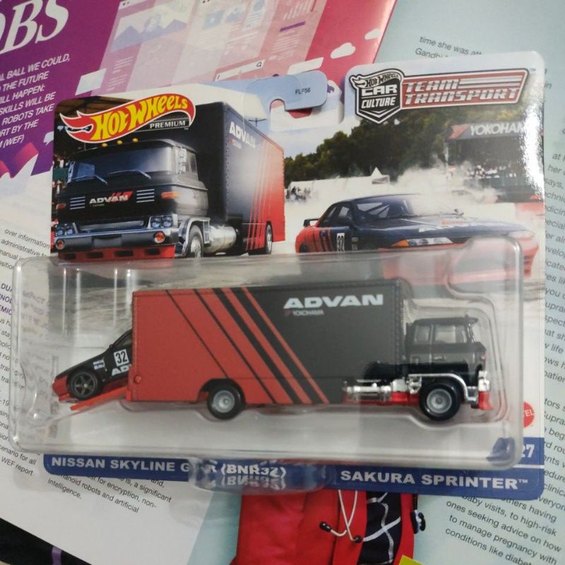 Hot Wheels Team Transport Nissan Skyline Gt R Bnr32 Advan Sakura Sprinter R32 Shopee Malaysia 1791