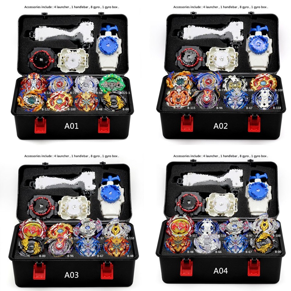 4 beyblade set with handle launcher