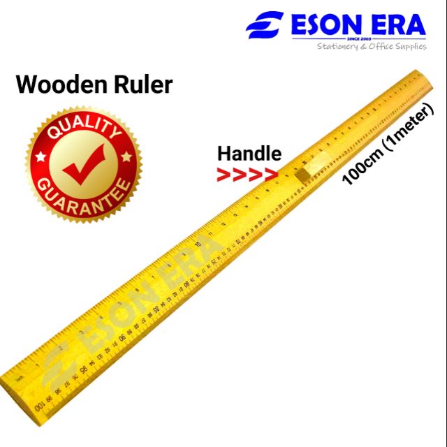 Wooden Ruler 100cm 1meter with Handle Pembaris  Kayu  Cikgu 