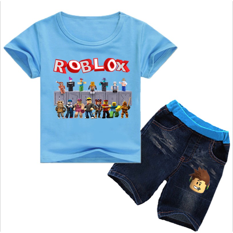 2pcs Suit Roblox Kids Boys Summer Short Sleeve T Shirt Shorts 2pcs Boy S Clothing Suit Shopee Malaysia - tuxedo roblox shirt roblox robux sale