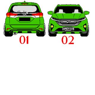 STIKER KERETA PERODUA ARUZ / STIKER GAMBAR KERETA ARUZ 