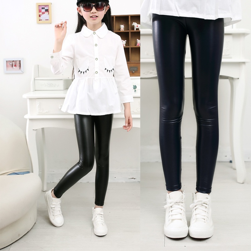 Baby Girls Skinny Leather Leggings Ankle-length Kids Pencil Pants Spring  and Autumn Clothes for 2-12 Years | Shopee Malaysia