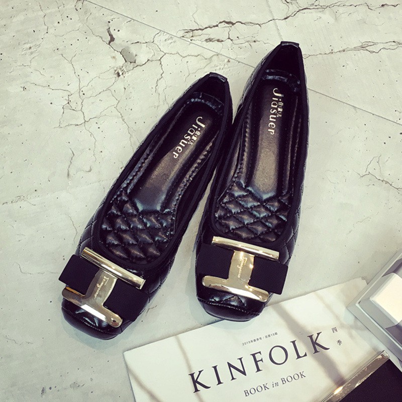 Spring shoes, single shoes, metal buckle, flat shoes Spring shoes, single shoes, metal buckle, flat shoes