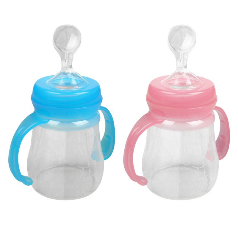 Infant Baby Silicone Gel Feeding With Spoon Feeder Food Rice