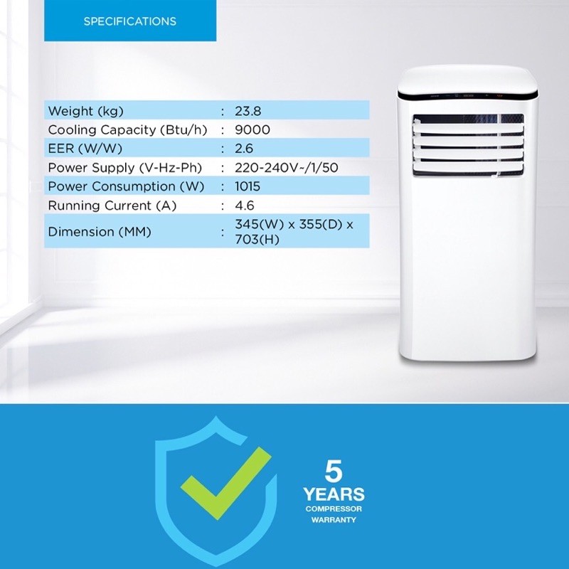 Midea Portable Air Conditioner Mph09crn 1 0hp Shopee Malaysia