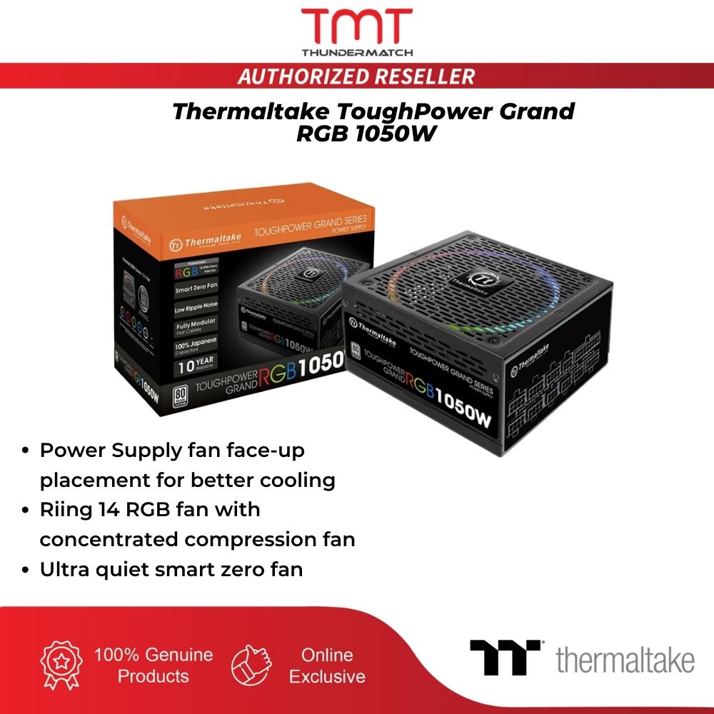 【Clearance】TMT Thermaltake ToughPower Grand RGB 1050W 80PLUS PLATINUM  Full-Modular Power Supply