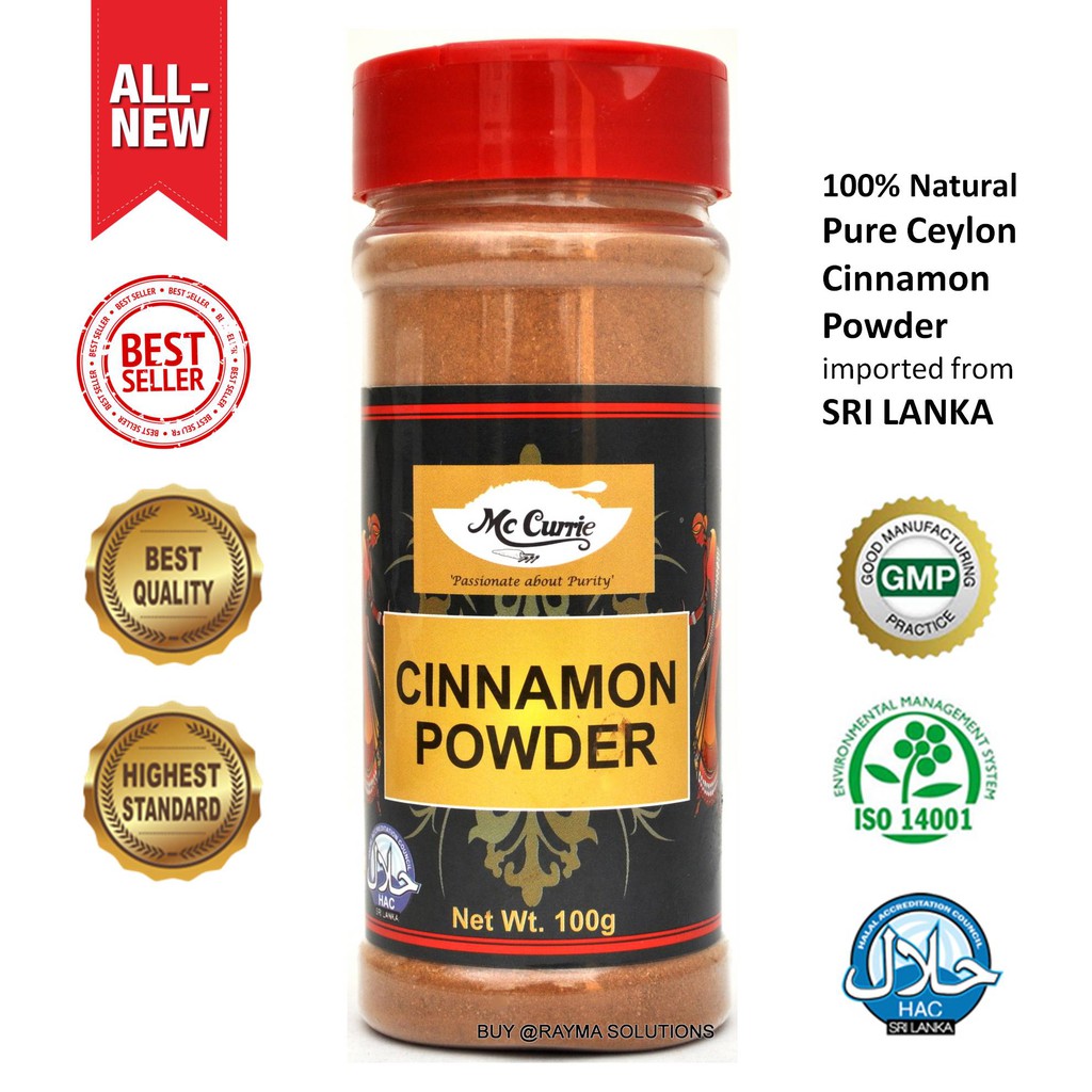 Promo Mc Currie 100 Natural Premium Ceylon Cinnamon Powder 100g Shopee Malaysia