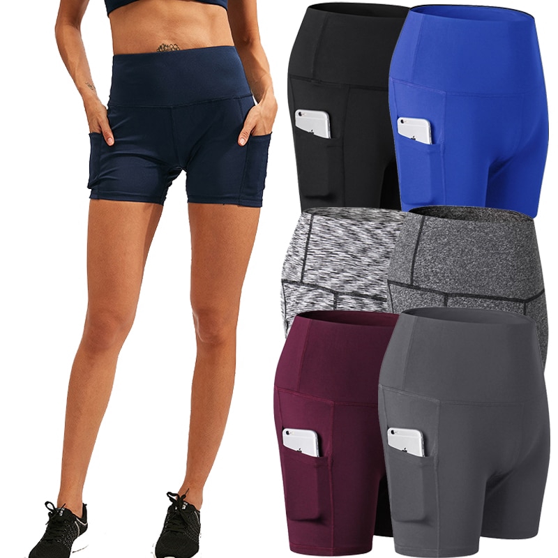 high waisted tight gym shorts