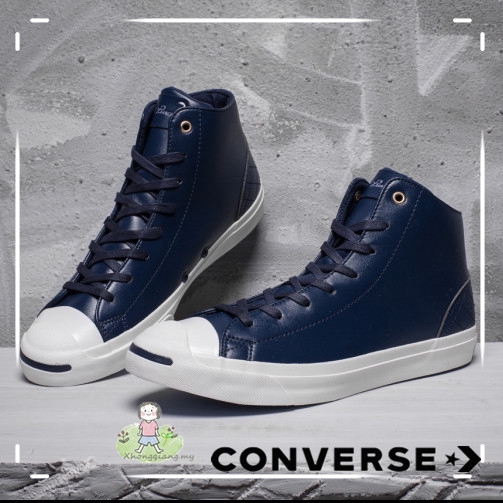 blue leather converse