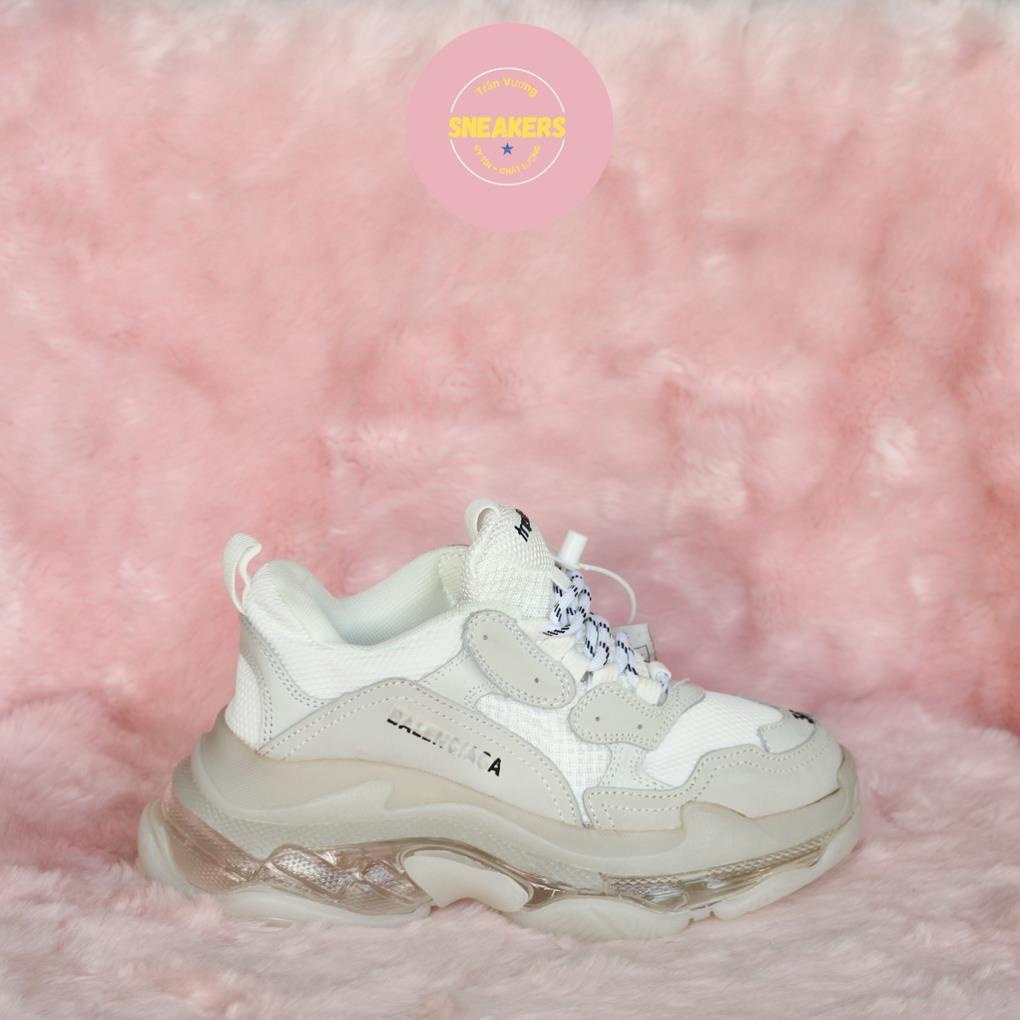 Balen TRIPLE S Women Sneakers With Air Soles In White | Shopee Malaysia