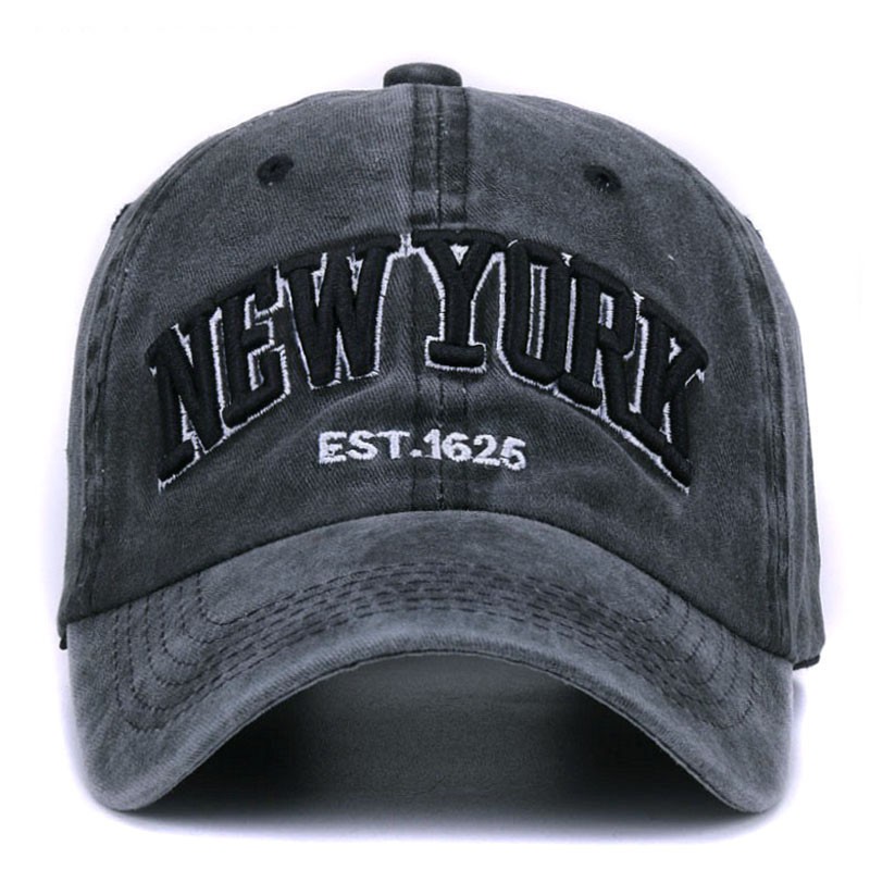 Sand washed 100% cotton baseball cap hat for women men vintage dad hat NEW YORK embroidery letter outdoor sports caps