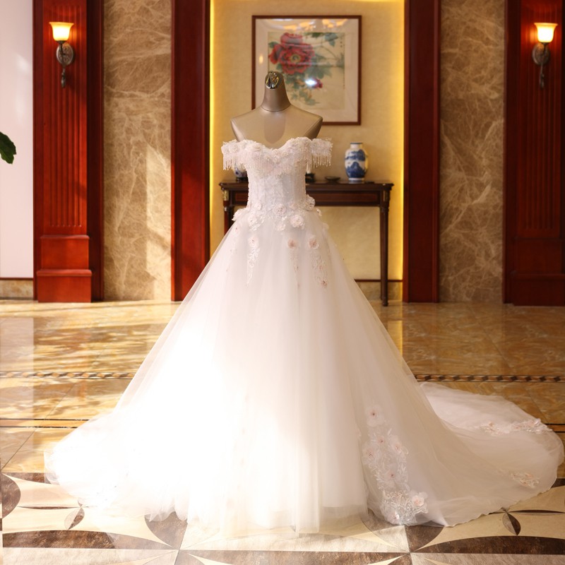 Ts Angel Wedding Dress Fairy Dream S Word Shoulder Was Thin Big