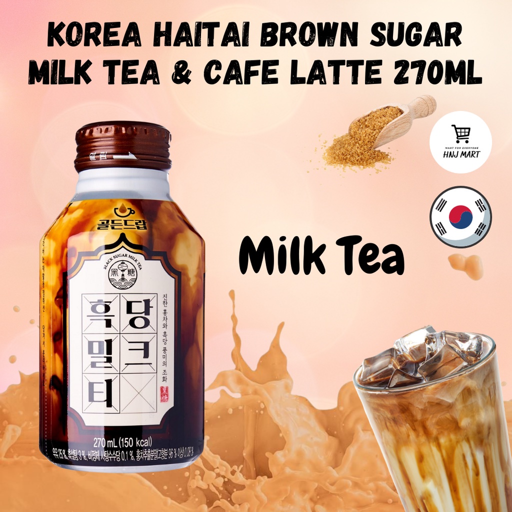 Korea Haitai Brown Sugar Milk Tea & Cafe Latte 270ml
