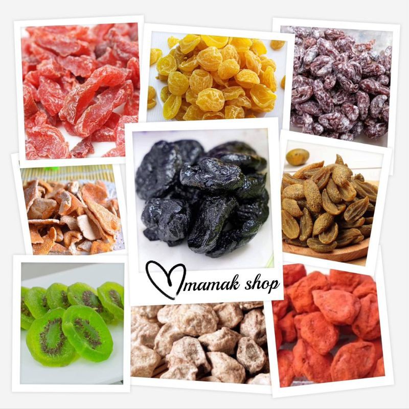 Asam asam Pelbagai aneka asam-asam / Jeruk buah, plum kering, buah cinta, asam manis hitam 200g/500g