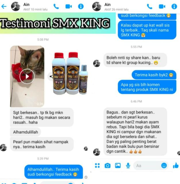 Buy Smx king Ubat sampar ayam sakit vitamin kucing bulu lebat 