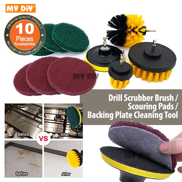 MYDIYHOMDEPOT 10pcs Drill Scrubber Brush Drill Brush Power Scrubber
