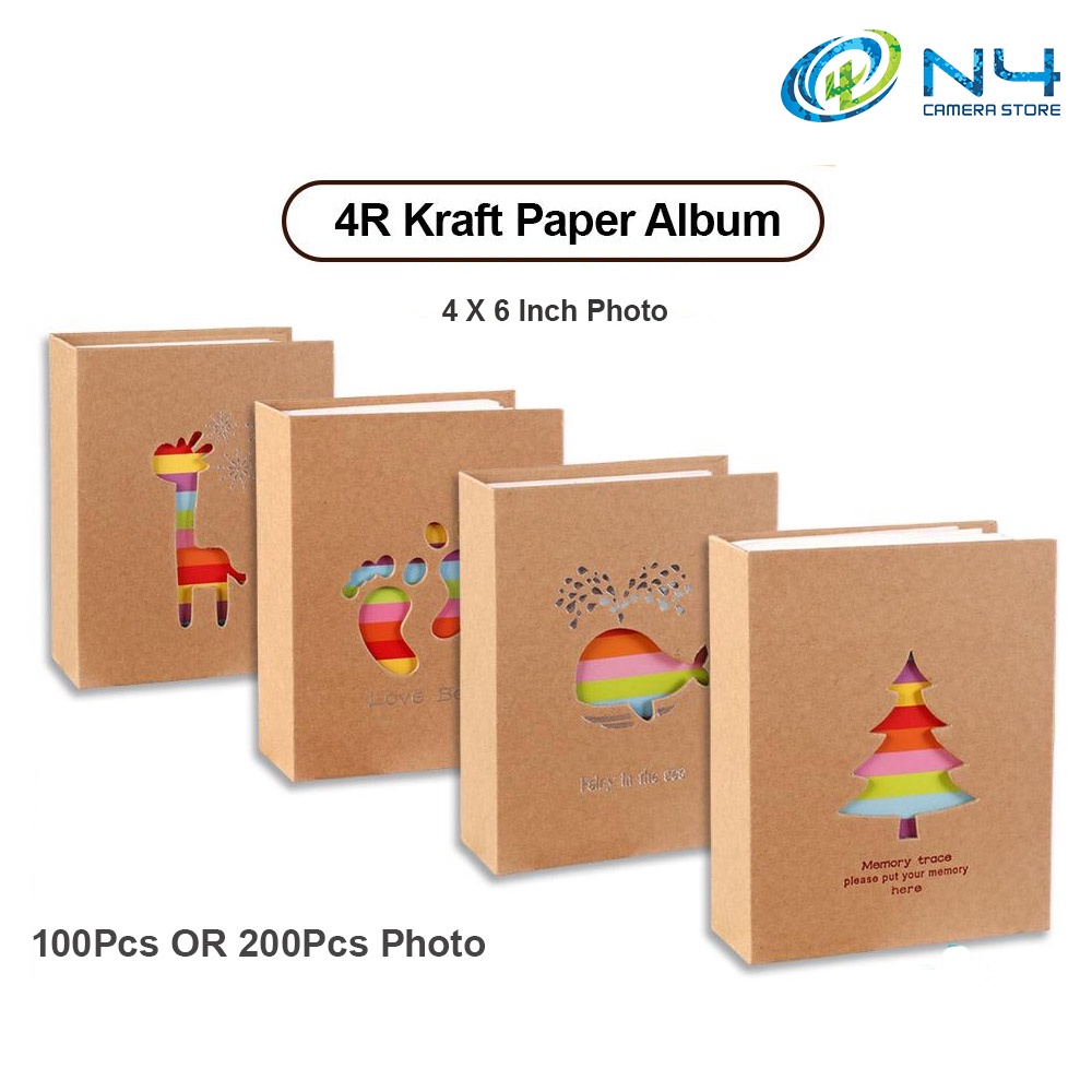 4R Photo Album Insert Type Family Small Photo Album Kraftpaper 4R 4x6 inch Photo Album (Insert 100 pcs OR 200pcs Photo)