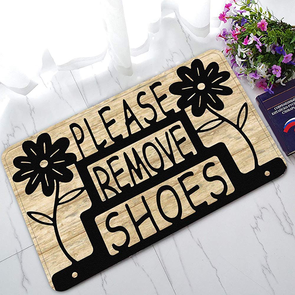 Custom Please Remove Your Shoes Sign Non Slip Doormat Indoor