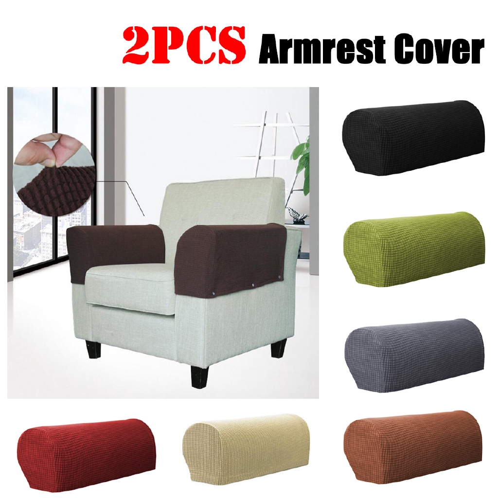 2pcs Premium Furniture Armrest Covers Sofa Couch Chair Arm Protectors Stretchy Shopee Malaysia